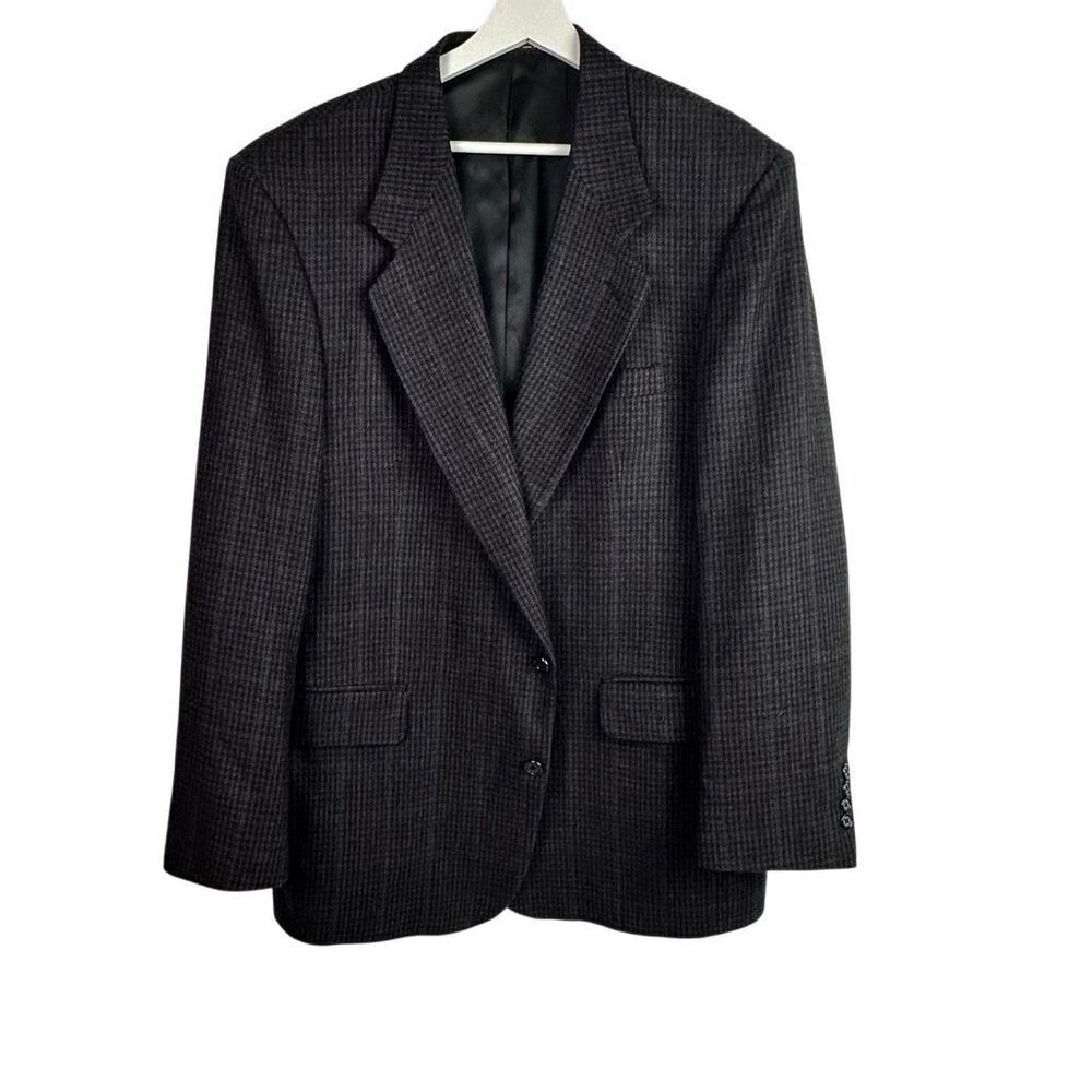 Oscar De La Renta Men’s Sports Coat 46 L Black Purple
